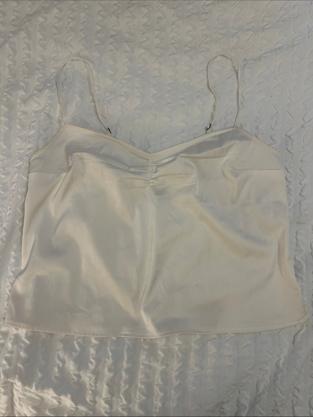 Abercrombie and Fitch Ivory Satin Cami Tank Top